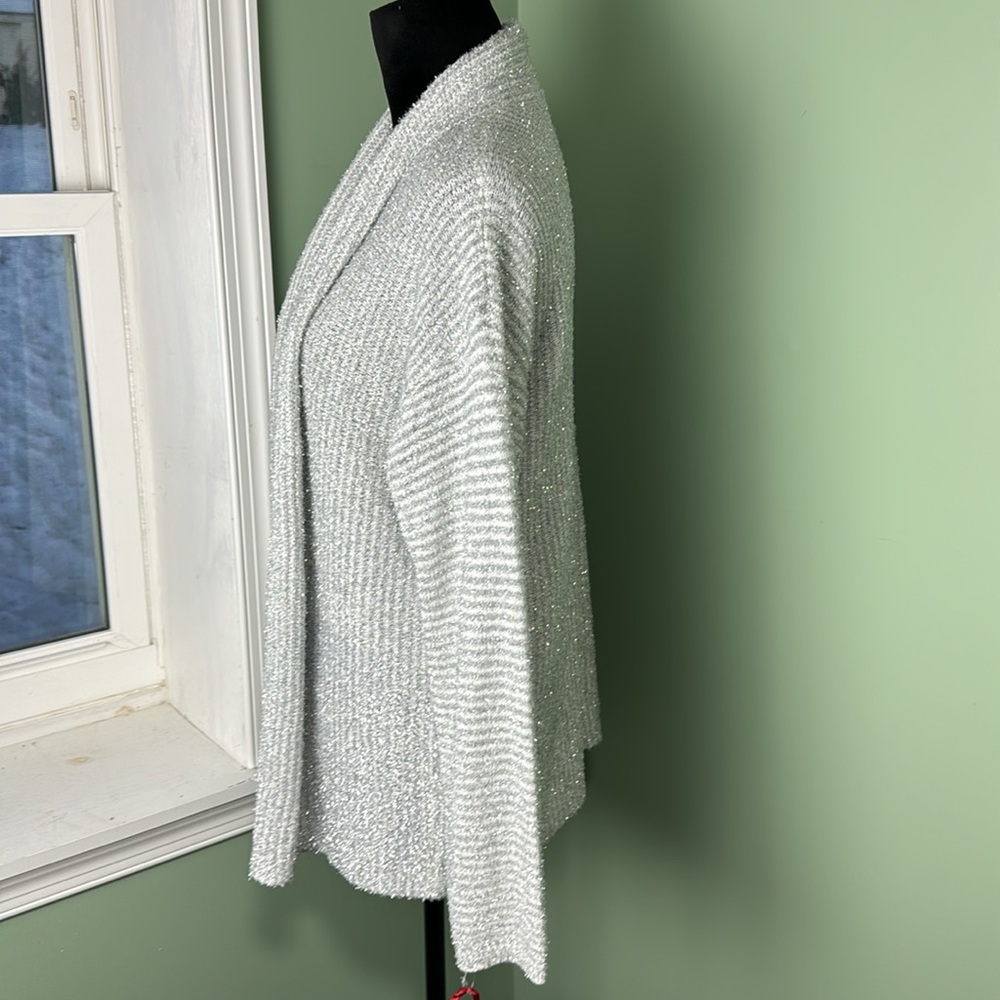NWT ruby rd. Metallic silver sweater, XL - Picture 4 of 7